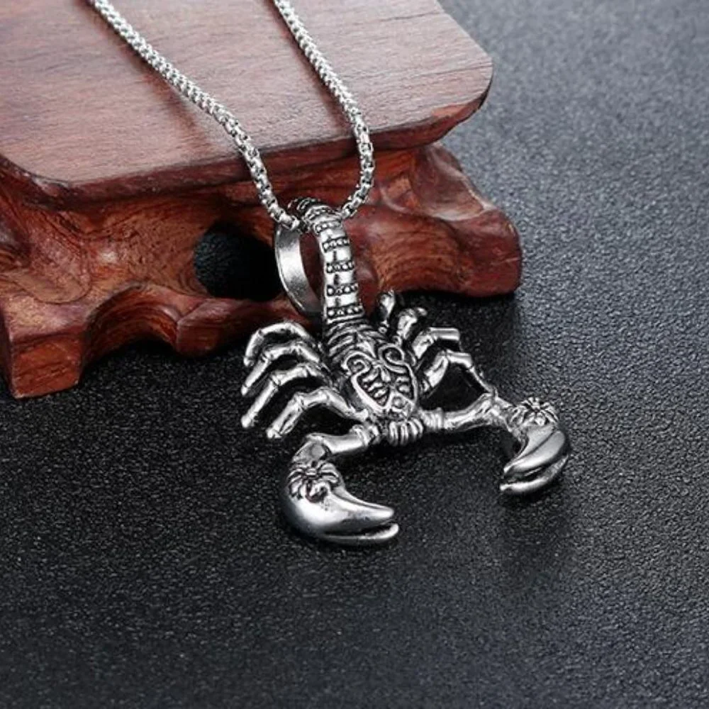 ❤️Retro Stainless steel scorpion pendant necklace for women/men, N90201P195